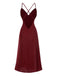 Red 1930s Spaghetti Straps Side-Slit Lace Nightgown: where 1930s romance meets her modern spirit