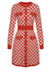 Red 1940s Argyle Check Knitted Pencil Dress, vintage dress, retro fashion - perfect for women who love vintage and retro fashion