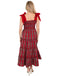 Red 1940s Christmas Plaid Lace-Up Dress - vintage dress, retro fashion, elegant red