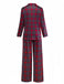 Red 1940s Christmas Plaid Pajama Set - vintage fashion, retro style, elegant red