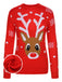 Red 1940s Christmas Reindeer Knit Sweater, vintage fashion, retro style - perfect for women who love vintage and retro fashion