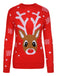 Red 1940s Christmas Reindeer Knit Sweater, vintage fashion, retro style - perfect for women who love vintage and retro fashion