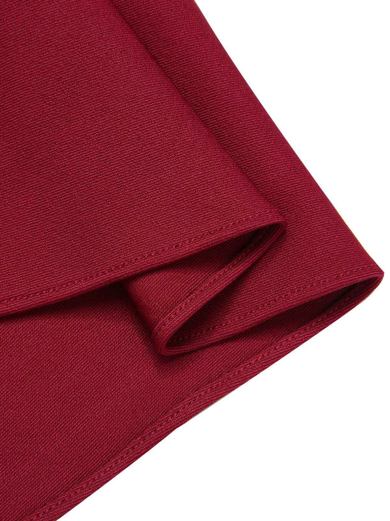 Red 1940s Stand Collar Butterflies Blouse — vintage elegance for the modern woman