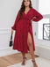 Red 1940s V-Neck Polka Dot Lace-Up Dress — vintage elegance for the modern woman