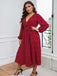 Red 1940s V-Neck Polka Dot Lace-Up Dress — vintage elegance for the modern woman