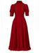 Red 1940s X Prequel Pearl Lace Ruffed Hem Dress, vintage dress, retro fashion, lace detail - perfect for women who love vintage and retro fashion