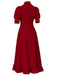 Red 1940s X Prequel Pearl Lace Ruffed Hem Dress, vintage dress, retro fashion, lace detail - perfect for women who love vintage and retro fashion