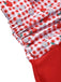 Red 1950s Apple Plaid Wrapped Swimsuit: 1950s Riviera elegance, reimagined for her