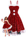 Red 1950s Bow Sequined Raw Hem Dress - vintage dress, retro fashion, rockabilly