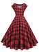 This Red 1950s Buffalo Plaids Swing Dress wraps her in 1950s elegance, one twirl at a time