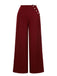 Red 1950s Burgundy Button Wide leg Pants — vintage elegance for the modern woman