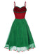 Red 1950s Christmas Polka Dot Mesh Dress — the kind of 1950s dress that makes strangers smile