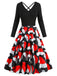 She slips into this Red 1950s Christmas Santa Hat Patchwork Dress and suddenly it's a 1950s daydream