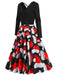 Red 1950s Christmas Santa Hat Patchwork Dress: where 1950s romance meets her modern spirit