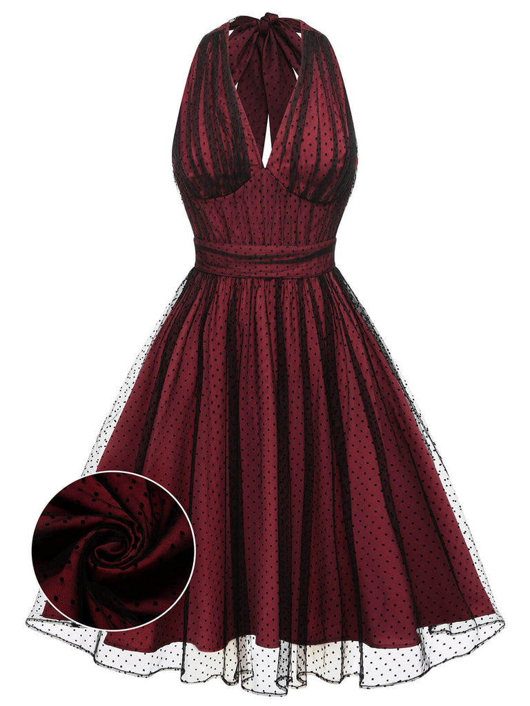 Red 1950s Dots Mesh Swing Dress — vintage elegance for the modern woman