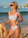 Red 1950s Floral Zigzag Trim U-Neck Tankini Set - vintage fashion, retro style for vintage lovers