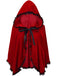 Red 1950s Halloween Lace Trim Velvet Cape - vintage fashion, retro style, elegant red