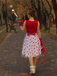 Red 1950s Heart Bow Sleeveless Dress: where 1950s romance meets her modern spirit