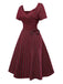 Red 1950s Plaid Ruched Sweetheart Neck Bow Dress - vintage dress, retro fashion, rockabilly