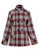 Red 1950s Plaid Tweed Stand Collar Coat - vintage fashion, retro style, elegant red