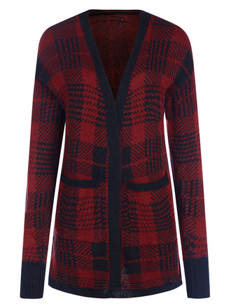 1950s Pockets Plaid Knitted Cardigan | 1950s | vintage fashion, retro style