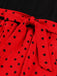 Red 1950s Polka Dot Patchwork Belt Dress: where 1950s romance meets her modern spirit