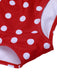 Red 1950s Polka Dot Patchwork Strap Swimsuit, vintage swimsuit, pin-up swimwear - perfect for women who love vintage and retro fashion