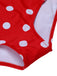 Red 1950s Polka Dot Shoulder Tie Swimsuit, vintage swimsuit, pin-up swimwear - perfect for women who love vintage and retro fashion
