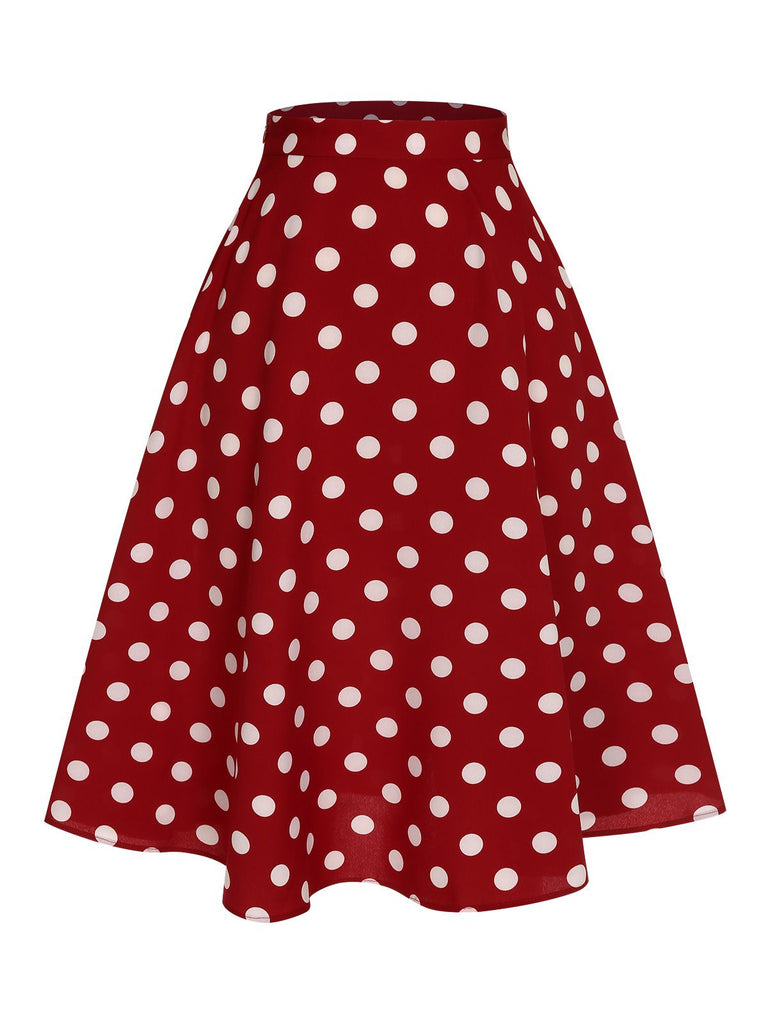 Red 1950s Polka Dot Swing Skirt, vintage skirt, retro style - perfect for women who love vintage and retro fashion