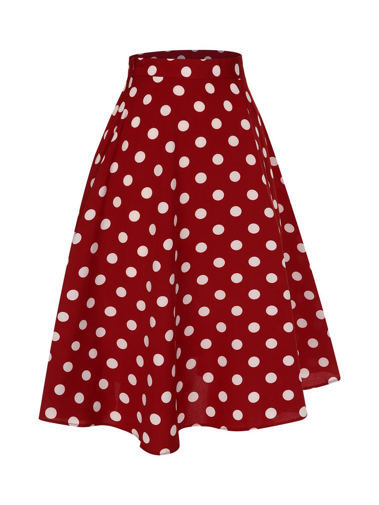 Red 1950s Polka Dot Swing Skirt, vintage skirt, retro style - perfect for women who love vintage and retro fashion
