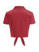 Red 1950s Polka Dot Tie-Front Cropped Blouse: beautiful vintage blouse, retro top, classic style with timeless appeal
