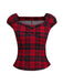 She pairs this Red 1950s Square Neck Plaid Tops with confidence and 1950s charm