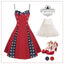 Red 1950s Stars Patchwork Strap Dress: timeless style reimagined