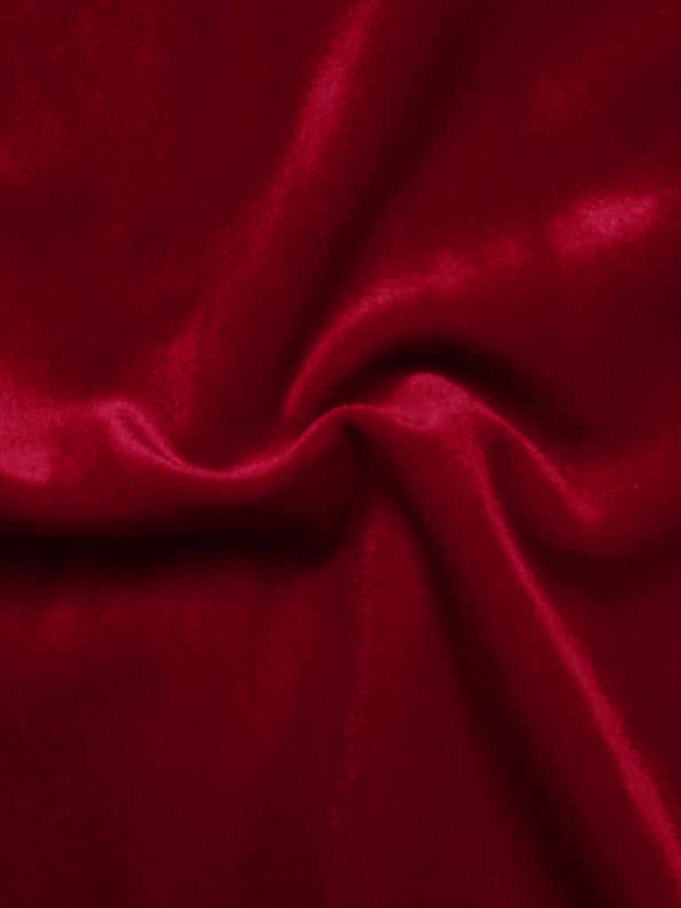 Red 1950s Velvet Off Shoulder Button Jumpsuit — 1950s vintage charm for her modern wardrobe