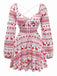 Red 1960s Christmas Reindeer Lace-Up Backless Dress - vintage dress, retro fashion, elegant red
