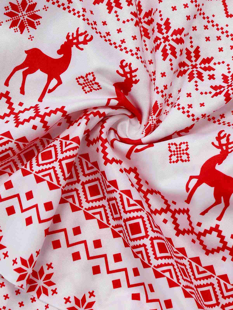 Red 1960s Christmas Reindeer Lace-Up Backless Dress - vintage dress, retro fashion, elegant red