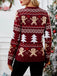 Red 1960s Christmas Tree & Gingerbread Sweater - vintage fashion, retro style, elegant red