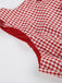 Red 1960s Gingham Plaid Button Sleeveless Dress - vintage dress, retro fashion, elegant red