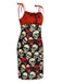 Red 1960s Halloween Skull Strap Dress, vintage dress, retro fashion - perfect for women who love vintage and retro fashion