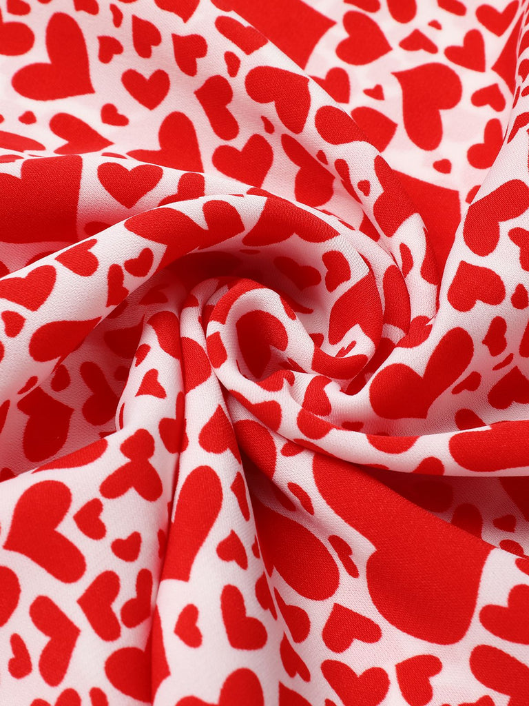 Red 1960s Heart Strap Fishtail Dress, vintage dress, retro fashion - perfect for women who love vintage and retro fashion