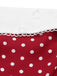 Red 1960s Lace Patchwork Polka Dots Pleated Dress - vintage dress, retro fashion, elegant red