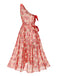 This 2PCS Red 1960s Glitter Ring Bikini Set & Roses Cover-Up carries 1960s vacation dreams in every stitch