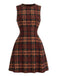 Red 1960s Round Neck Sleeveless Dress 3