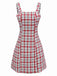 Red 1960s Plaid Tweed Vest Dress - vintage dress, retro fashion, elegant red