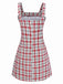 Red 1960s Plaid Tweed Vest Dress - vintage dress, retro fashion, elegant red