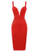 Red 1960s Ruffled Open Back Suspender Dress, vintage dress, retro fashion - perfect for women who love vintage and retro fashion