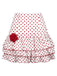 Red 1960s Ruffled Polka Dot Rose Mini Skirt - vintage skirt, retro style, elegant red