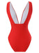 This 2PCS Red 1960s Solid 3D Flowers Swimsuit & Cover-Up carries 1960s vacation dreams in every stitch