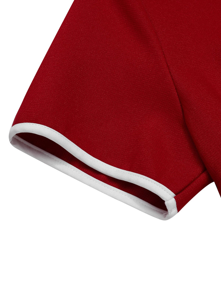Red 1960s Solid Faux Pocket Dress — a 1960s silhouette that turns sidewalks into runways