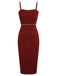 Red 1960s Solid Pearl Knitted Sling Dress: where 1960s romance meets her modern spirit